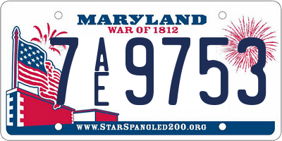 MD license plate 7AE9753