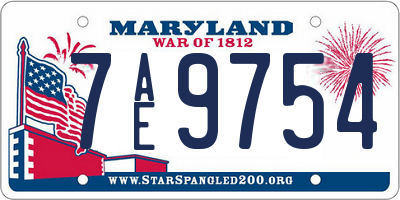 MD license plate 7AE9754
