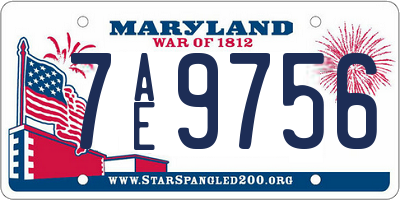 MD license plate 7AE9756