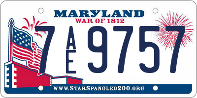 MD license plate 7AE9757