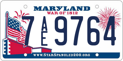MD license plate 7AE9764