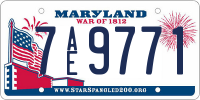 MD license plate 7AE9771