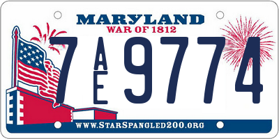 MD license plate 7AE9774