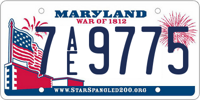 MD license plate 7AE9775