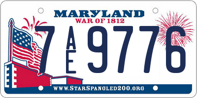 MD license plate 7AE9776