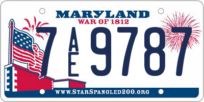MD license plate 7AE9787
