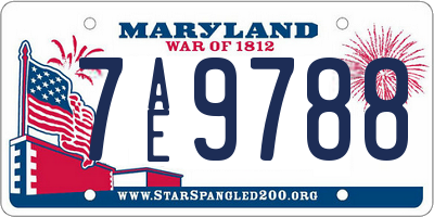 MD license plate 7AE9788