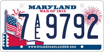 MD license plate 7AE9792