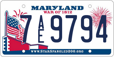 MD license plate 7AE9794