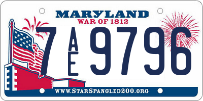 MD license plate 7AE9796