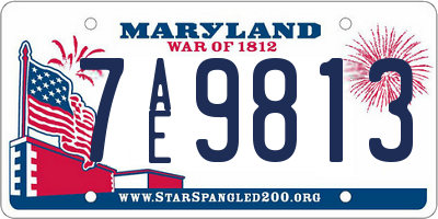 MD license plate 7AE9813