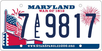 MD license plate 7AE9817