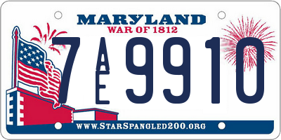 MD license plate 7AE9910