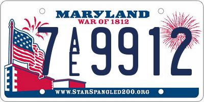 MD license plate 7AE9912