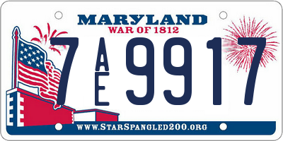 MD license plate 7AE9917
