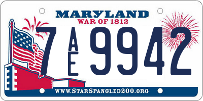 MD license plate 7AE9942