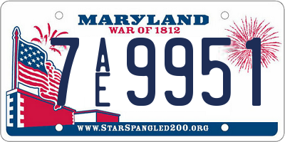 MD license plate 7AE9951