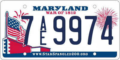MD license plate 7AE9974