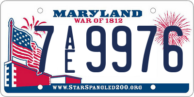 MD license plate 7AE9976