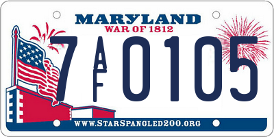MD license plate 7AF0105