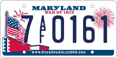 MD license plate 7AF0161