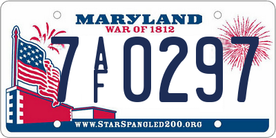 MD license plate 7AF0297