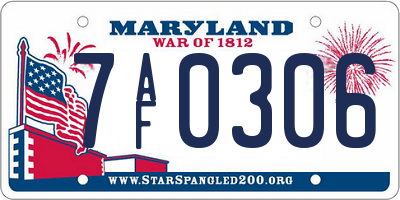MD license plate 7AF0306