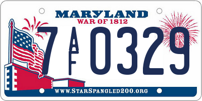 MD license plate 7AF0329