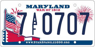 MD license plate 7AF0707