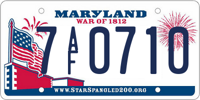 MD license plate 7AF0710