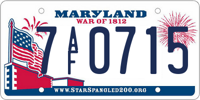 MD license plate 7AF0715
