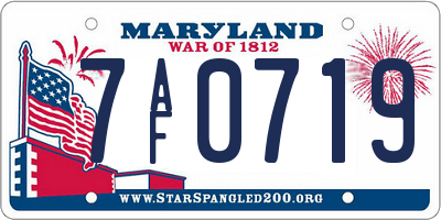 MD license plate 7AF0719