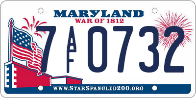 MD license plate 7AF0732