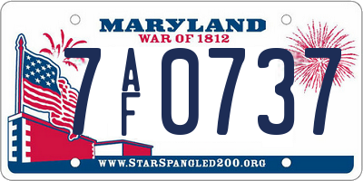 MD license plate 7AF0737