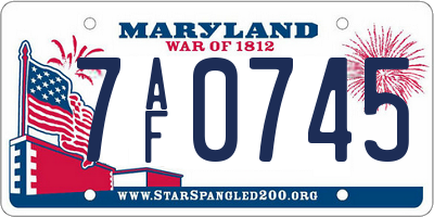 MD license plate 7AF0745