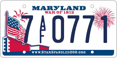 MD license plate 7AF0771