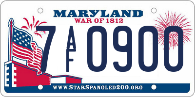 MD license plate 7AF0900