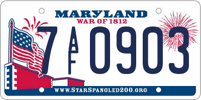 MD license plate 7AF0903