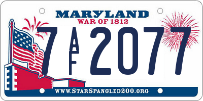 MD license plate 7AF2077