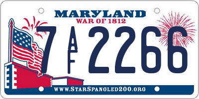 MD license plate 7AF2266