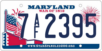 MD license plate 7AF2395