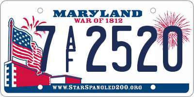 MD license plate 7AF2520