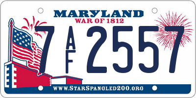 MD license plate 7AF2557