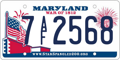 MD license plate 7AF2568