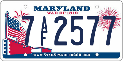 MD license plate 7AF2577