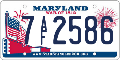 MD license plate 7AF2586