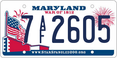 MD license plate 7AF2605