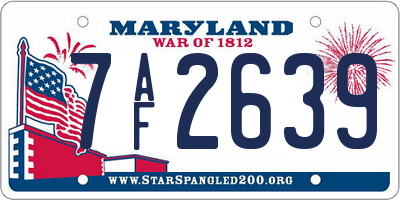 MD license plate 7AF2639
