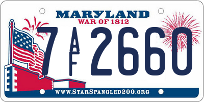 MD license plate 7AF2660