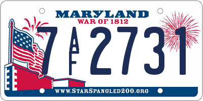 MD license plate 7AF2731